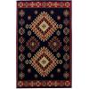 Superior Indoor Area Rug, Jute Backing, Traditional Medallion Rugs for Entry, Kitchen Floors, Plush Floor Cover, Floral Scroll Border Rug, Kensington Collection, 3′ x 5′, Brown(Black)