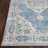 Superior Indoor Area Rug, Jute Backing, Traditional Medallion Rugs for Entry, Kitchen Floors, Plush Floor Cover, Floral Scroll Border Rug, Kensington Collection, 3′ x 5′, Brown(Kailani – Blue Ivory)