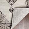 Superior Indoor Area Rug, Jute Backing, Traditional Medallion Rugs for Entry, Kitchen Floors, Plush Floor Cover, Floral Scroll Border Rug, Kensington Collection, 3′ x 5′, Brown(Grey Ivory)