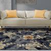 Superior Indoor Area Rug, Jute Backing, Traditional Medallion Rugs for Entry, Kitchen Floors, Plush Floor Cover, Floral Scroll Border Rug, Kensington Collection, 3′ x 5′, Brown(Blue Brown)