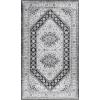 Superior Indoor Area Rug, Jute Backing, Traditional Medallion Rugs for Entry, Kitchen Floors, Plush Floor Cover, Floral Scroll Border Rug, Kensington Collection, 3′ x 5′, Brown(Layl – Beige Brown)