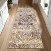 Superior Indoor Area Rug, Jute Backing for Kids or Pets, Entryway, Living Room, Kitchen, Dorm, Bedroom, Hallway, Plush Rugs, Vintage Abstract Medallion, Salford Collection, 9′ x 12′, Maroon(Maroon)