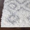 Superior Indoor Area Rug Perfect for Bedroom, Laundry Room, Entryway, Office, Playroom, Nursery, Fluffy Carpet Cover, Modern Geometric Diamond Lattice Shag Flor Collection, 2′ 7″ x 8′, Ivory Black(Alia Ivory Grey)