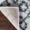 Superior Indoor Area Rug Perfect for Bedroom, Laundry Room, Entryway, Office, Playroom, Nursery, Fluffy Carpet Cover, Modern Geometric Diamond Lattice Shag Flor Collection, 2′ 7″ x 8′, Ivory Black(Alia Ivory Black)