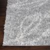 Superior Indoor Area Rug Perfect for Bedroom, Laundry Room, Entryway, Office, Playroom, Nursery, Fluffy Carpet Cover, Modern Geometric Diamond Lattice Shag Flor Collection, 2′ 7″ x 8′, Ivory Black(Flor Light Grey & Ivory)