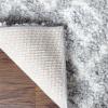 Superior Indoor Area Rug Perfect for Bedroom, Laundry Room, Entryway, Office, Playroom, Nursery, Fluffy Carpet Cover, Modern Geometric Diamond Lattice Shag Flor Collection, 2′ 7″ x 8′, Ivory Black(Alia Light Grey & Ivory)