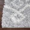 Superior Indoor Area Rug Perfect for Bedroom, Laundry Room, Entryway, Office, Playroom, Nursery, Fluffy Carpet Cover, Modern Geometric Diamond Lattice Shag Flor Collection, 2′ 7″ x 8′, Ivory Black(Alia Light Grey & Ivory)