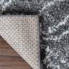 Superior Indoor Area Rug Perfect for Bedroom, Laundry Room, Entryway, Office, Playroom, Nursery, Fluffy Carpet Cover, Modern Geometric Diamond Lattice Shag Flor Collection, 2′ 7″ x 8′, Ivory Black(Flor Grey Ivory)