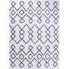 Superior Indoor Area Rug Perfect for Bedroom, Laundry Room, Entryway, Office, Playroom, Nursery, Fluffy Carpet Cover, Modern Geometric Diamond Lattice Shag Flor Collection, 2′ 7″ x 8′, Ivory Black(Alia Ivory Black)