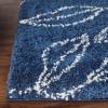 Superior Indoor Area Rug Perfect for Bedroom, Laundry Room, Entryway, Office, Playroom, Nursery, Fluffy Carpet Cover, Modern Geometric Diamond Lattice Shag Flor Collection, 2′ 7″ x 8′, Ivory Black(Flor Blue Beige)