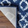 Superior Indoor Area Rug Perfect for Bedroom, Laundry Room, Entryway, Office, Playroom, Nursery, Fluffy Carpet Cover, Modern Geometric Diamond Lattice Shag Flor Collection, 2′ 7″ x 8′, Ivory Black(Alia Blue Beige)