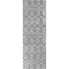 Superior Indoor Area Rug Perfect for Bedroom, Laundry Room, Entryway, Office, Playroom, Nursery, Fluffy Carpet Cover, Modern Geometric Diamond Lattice Shag Flor Collection, 2′ 7″ x 8′, Ivory Black(Alia Light Grey & Ivory)