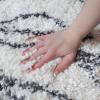 Superior Indoor Area Rug Perfect for Bedroom, Laundry Room, Entryway, Office, Playroom, Nursery, Fluffy Carpet Cover, Modern Geometric Diamond Lattice Shag Flor Collection, 2′ 7″ x 8′, Ivory Black(Flor Ivory Black)