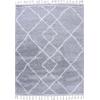 Superior Indoor Area Rug Perfect for Bedroom, Laundry Room, Office, Playroom, Nursery, Fluffy Carpet Cover, Modern Geometric Diamond Lattice Shag Rhea Collection, 2′ 7″ x 8′, Light Grey & Ivory(Thei Light Grey & Ivory)
