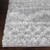 Superior Indoor Area Rug Perfect for Bedroom, Laundry Room, Office, Playroom, Nursery, Fluffy Carpet Cover, Modern Geometric Diamond Lattice Shag Rhea Collection, 2′ 7″ x 8′, Light Grey & Ivory(Rhea Light Grey & Ivory)