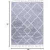 Superior Indoor Area Rug Perfect for Bedroom, Laundry Room, Office, Playroom, Nursery, Fluffy Carpet Cover, Modern Geometric Diamond Lattice Shag Rhea Collection, 2′ 7″ x 8′, Light Grey & Ivory(Thei Light Grey & Ivory)