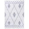 Superior Indoor Area Rug Perfect for Bedroom, Laundry Room, Office, Playroom, Nursery, Fluffy Carpet Cover, Modern Geometric Diamond Lattice Shag Rhea Collection, 2′ 7″ x 8′, Light Grey & Ivory(Ivory Grey)