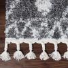 Superior Indoor Area Rug Perfect for Bedroom, Laundry Room, Office, Playroom, Nursery, Fluffy Carpet Cover, Modern Geometric Diamond Lattice Shag Rhea Collection, 2′ 7″ x 8′, Light Grey & Ivory(Grey Ivory)