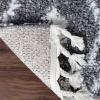 Superior Indoor Area Rug Perfect for Bedroom, Laundry Room, Office, Playroom, Nursery, Fluffy Carpet Cover, Modern Geometric Diamond Lattice Shag Rhea Collection, 2′ 7″ x 8′, Light Grey & Ivory(Grey Ivory)