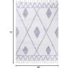 Superior Indoor Area Rug Perfect for Bedroom, Laundry Room, Office, Playroom, Nursery, Fluffy Carpet Cover, Modern Geometric Diamond Lattice Shag Rhea Collection, 2′ 7″ x 8′, Light Grey & Ivory(Ivory Grey)