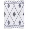 Superior Indoor Area Rug Perfect for Bedroom, Laundry Room, Office, Playroom, Nursery, Fluffy Carpet Cover, Modern Geometric Diamond Lattice Shag Rhea Collection, 2′ 7″ x 8′, Light Grey & Ivory(Ivory Black)