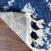 Superior Indoor Area Rug Perfect for Bedroom, Laundry Room, Office, Playroom, Nursery, Fluffy Carpet Cover, Modern Geometric Diamond Lattice Shag Rhea Collection, 2′ 7″ x 8′, Light Grey & Ivory(Blue Beige)
