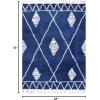 Superior Indoor Area Rug Perfect for Bedroom, Laundry Room, Office, Playroom, Nursery, Fluffy Carpet Cover, Modern Geometric Diamond Lattice Shag Rhea Collection, 2′ 7″ x 8′, Light Grey & Ivory(Blue Beige)