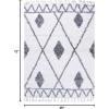 Superior Indoor Area Rug Perfect for Bedroom, Laundry Room, Office, Playroom, Nursery, Fluffy Carpet Cover, Modern Geometric Diamond Lattice Shag Rhea Collection, 2′ 7″ x 8′, Light Grey & Ivory(Ivory Black)