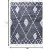 Superior Indoor Area Rug Perfect for Bedroom, Laundry Room, Office, Playroom, Nursery, Fluffy Carpet Cover, Modern Geometric Diamond Lattice Shag Rhea Collection, 2′ 7″ x 8′, Light Grey & Ivory(Grey Ivory)