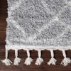Superior Indoor Area Rug Perfect for Bedroom, Laundry Room, Office, Playroom, Nursery, Fluffy Carpet Cover, Modern Geometric Diamond Lattice Shag Rhea Collection, 2′ 7″ x 8′, Light Grey & Ivory(Thei Light Grey & Ivory)