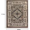 Superior Indoor Area Rug, Plush Carpet Cover, Traditional Oriental Medallion, Perfect for Hallway, Entryway, Living Room, Dining, Bedroom, Office, Kitchen, Glendale Collection, 2’x3′, Blue(Brown)