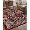 Superior Indoor Area Rug, Plush Carpet Cover, Traditional Oriental Medallion, Perfect for Hallway, Entryway, Living Room, Dining, Bedroom, Office, Kitchen, Glendale Collection, 2’x3′, Blue(Red)