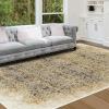 Superior Indoor Area Rug or Runner, Jute Backing, Traditional Floral Scroll Medallion, Ideal for Entryway, Living Room, Kitchen, Bedroom, Hallway, Floor Cover, Astral Collection, 2′ 7″ x 8′, Beige Red(Brown Ivory)