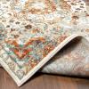 Superior Indoor Area Rug or Runner, Jute Backing, Traditional Floral Scroll Medallion, Ideal for Entryway, Living Room, Kitchen, Bedroom, Hallway, Floor Cover, Astral Collection, 2′ 7″ x 8′, Beige Red(Ivory Orange)