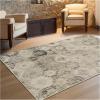 Superior Indoor Area Rug or Runner, Jute Backing, Traditional Floral Scroll Medallion, Ideal for Entryway, Living Room, Kitchen, Bedroom, Hallway, Floor Cover, Astral Collection, 2′ 7″ x 8′, Beige Red(Ivory Beige)