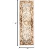 Superior Indoor Area Rug or Runner, Jute Backing, Traditional Floral Scroll Medallion, Ideal for Entryway, Living Room, Kitchen, Bedroom, Hallway, Floor Cover, Astral Collection, 2′ 7″ x 8′, Beige Red(Ivory Orange)