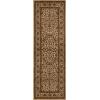 Superior Indoor Area Rug or Runner, Jute Backing, Traditional Floral Scroll Medallion, Ideal for Entryway, Living Room, Kitchen, Bedroom, Hallway, Floor Cover, Astral Collection, 2′ 7″ x 8′, Beige Red(Beige Brown)