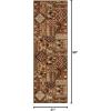 Superior Indoor Area Rug or Runner, Jute Backing, Traditional Floral Scroll Medallion, Ideal for Entryway, Living Room, Kitchen, Bedroom, Hallway, Floor Cover, Astral Collection, 2′ 7″ x 8′, Beige Red(Beige Maroon)
