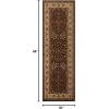 Superior Indoor Area Rug or Runner, Jute Backing, Traditional Floral Scroll Medallion, Ideal for Entryway, Living Room, Kitchen, Bedroom, Hallway, Floor Cover, Astral Collection, 2′ 7″ x 8′, Beige Red(Beige Red)