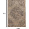 Superior Indoor Area Rug or Runner, Modern Abstract Floor Decor, Soft Plush Rugs, Aesthetic Home Accessories For Living Room, Bedroom, Office, Kitchen, Dining, Cullen Collection, 2′ x 3′, Brown Black(Meve – Ivory-grey)