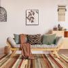 Superior Indoor Area Rug with Jute Backing, Modern Floor Decor for Home Hallway, Living Room, Floor Cover, Entryway, Bedroom, Modern Abstract Multi-Colored, 4′ x 6′, Dark Brown(Beige Multi)