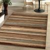 Superior Indoor Area Rug with Jute Backing, Modern Floor Decor for Home Hallway, Living Room, Floor Cover, Entryway, Bedroom, Modern Abstract Multi-Colored, 4′ x 6′, Dark Brown(Brown Multi)