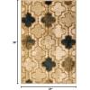 Superior Indoor Area Runner, Jute Backed, Perfect for Hallway, Living/ Dining Room, Bedroom, Office, Kitchen, Entryway, Modern Geometric Trellis Floor Decor, Viking Collection, 2′ 7″ x 8′, Green(Cream)