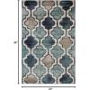 Superior Indoor Area Runner, Jute Backed, Perfect for Hallway, Living/ Dining Room, Bedroom, Office, Kitchen, Entryway, Modern Geometric Trellis Floor Decor, Viking Collection, 2′ 7″ x 8′, Green(Deep Royal)