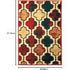 Superior Indoor Area Runner, Jute Backed, Perfect for Hallway, Living/ Dining Room, Bedroom, Office, Kitchen, Entryway, Modern Geometric Trellis Floor Decor, Viking Collection, 2′ 7″ x 8′, Green(Red Blue)