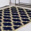 Superior Indoor Boho Small Area Rug with Jute Backing for Kitchen, Bedroom, Living Room, Entryway, Hallway, Dorm, Perfect for Hardwood Floors, Bohemian Trellis Collection, 2′ x 3′, Apricot(Blue)