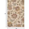 Superior Indoor Large Area Rug for Hallways, Entry, Office, Living/Bedroom, Hardwood, Tile, Floor Cover, Carpet Cover, Modern Farmhouse Floral Decor, Jacobean Collection, 2′ 7″ x 8′, Beige Brown(Stone)