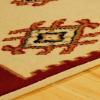 Superior Indoor Large Area Rug with Jute Backing, Bohemian Geometric Rugs for Home, Bedroom, Living Room, Kitchen, Entryway, Office, Southwestern Floor Decor, Santa Fe Collection, 6′ x 9′, Red(Ivory)