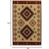 Superior Indoor Large Area Rug with Jute Backing, Bohemian Geometric Rugs for Home, Bedroom, Living Room, Kitchen, Entryway, Office, Southwestern Floor Decor, Santa Fe Collection, 6′ x 9′, Red(Ivory)