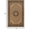 Superior Indoor Large Area Rug with Jute Backing, Floor Decor for Bedroom, Farmhouse, Kitchen, Office, Living Room, Woven Rugs, Elegant Medallion Border, Leopold Collection, 6′ x 9′, Brown